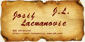 Josif Lacmanović vizit kartica